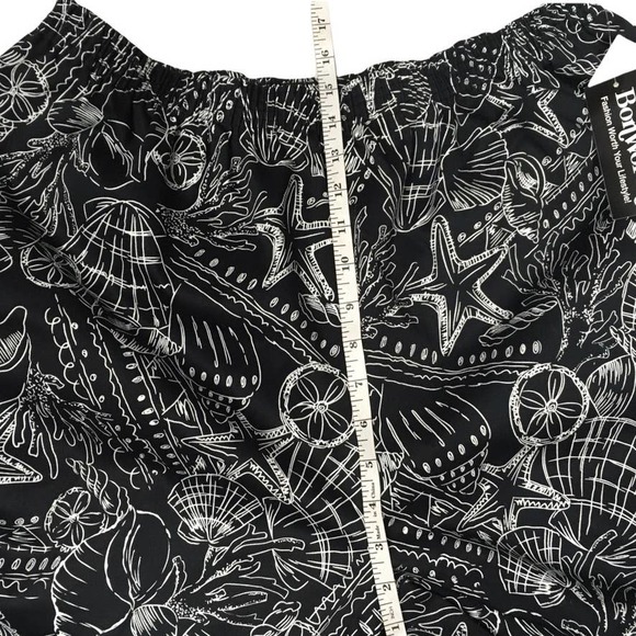 NWT BonWorth Capri Pants Nautical Black White Seashell Printed Women's XL - Picture 5 of 10